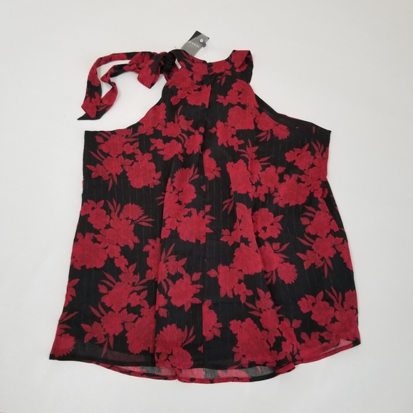 Torrid Chiffon Lurex Mockneck Halter T Size M/L 10 NWT - Picture 1 of 7